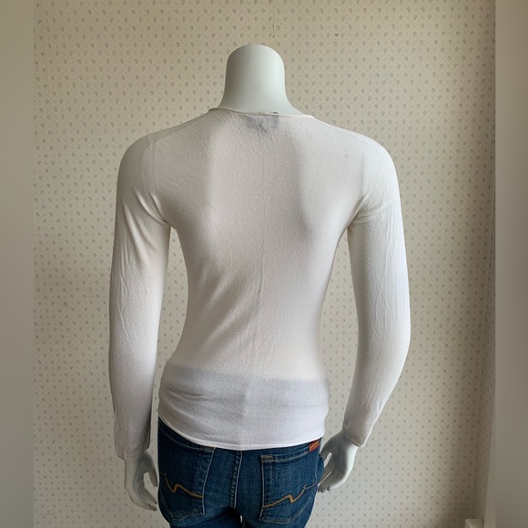 Giorgio Armani Cream Beige Thin Lightweight Sweater Top sz 42 PW3 - Picture 3 of 6
